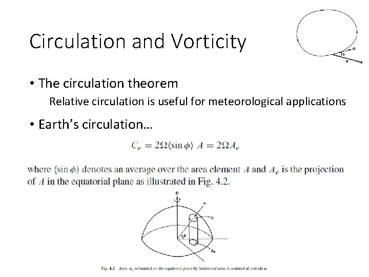 Circulation and Vorticity • The circulation theorem Relative circulation is useful for meteorological applications