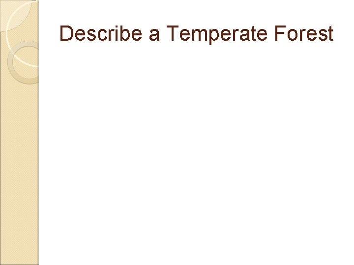 Describe a Temperate Forest 