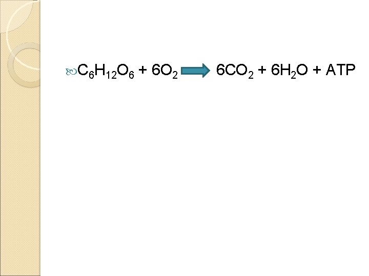  C 6 H 12 O 6 + 6 O 2 6 CO 2