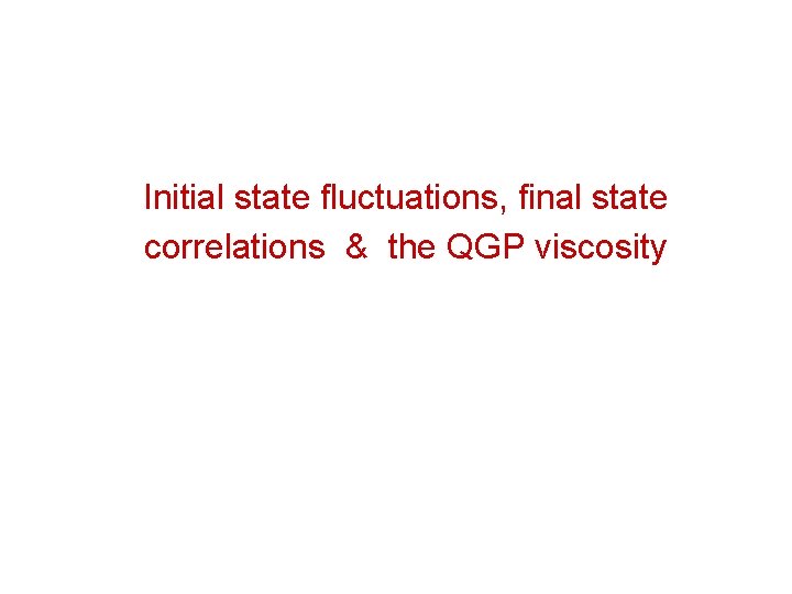 Initial state fluctuations, final state correlations & the QGP viscosity 
