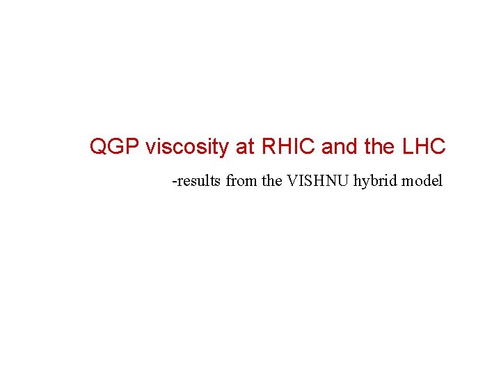 QGP viscosity at RHIC and the LHC -results from the VISHNU hybrid model 