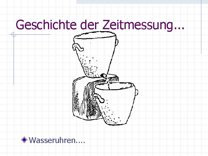 Geschichte der Zeitmessung. . . Wasseruhren. . 