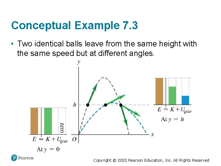 Conceptual Example 7. 3 • Two identical balls leave from the same height with