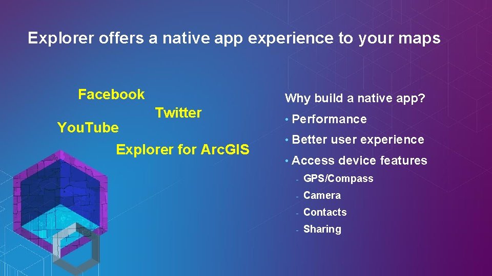 Explorer offers a native app experience to your maps Facebook You. Tube Twitter Explorer