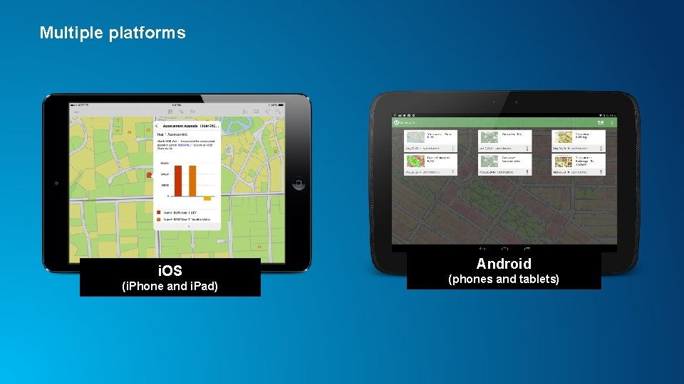 Multiple platforms i. OS (i. Phone and i. Pad) Android (phones and tablets) 