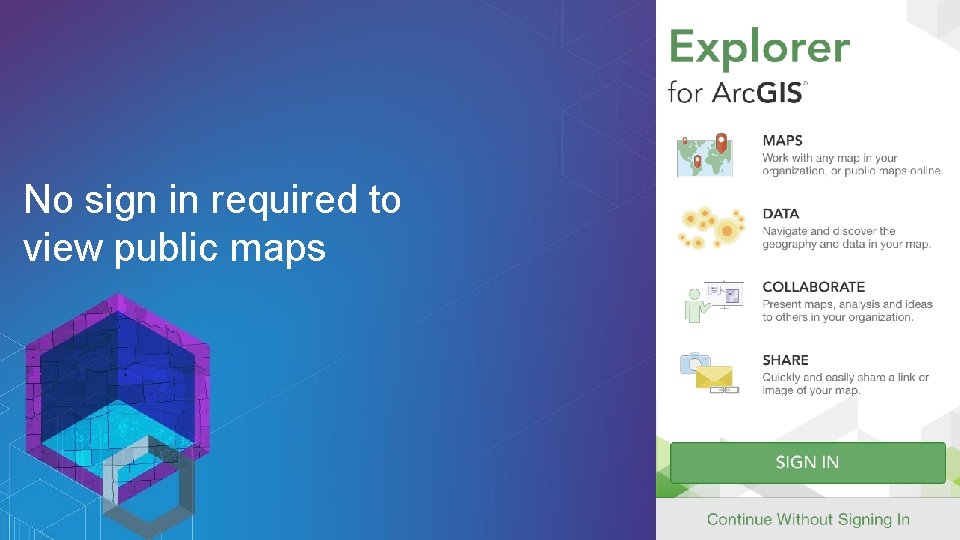 No sign in required to view public maps 
