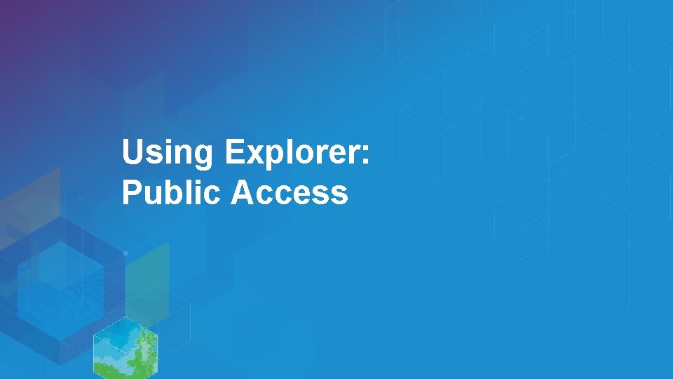 Using Explorer: Public Access 
