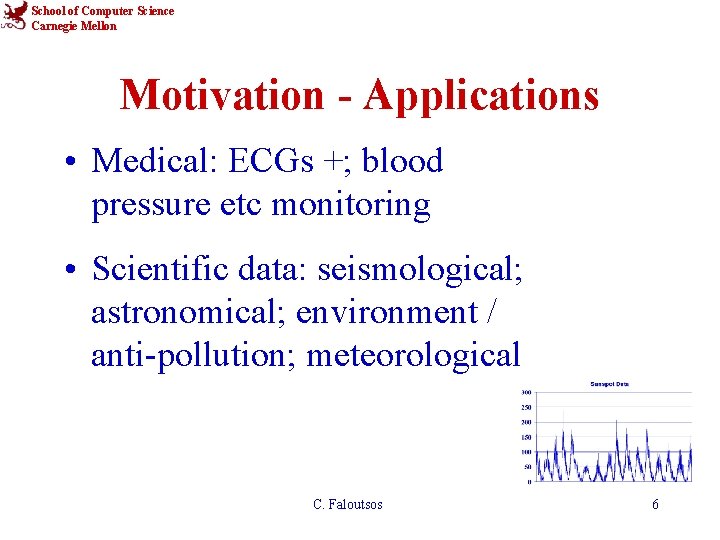 School of Computer Science Carnegie Mellon Motivation - Applications • Medical: ECGs +; blood