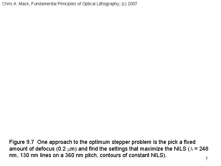 Chris A. Mack, Fundamental Principles of Optical Lithography, (c) 2007 Figure 9. 7 One
