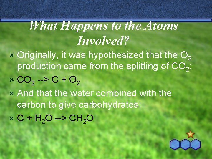 What Happens to the Atoms Involved? Originally, it was hypothesized that the O 2