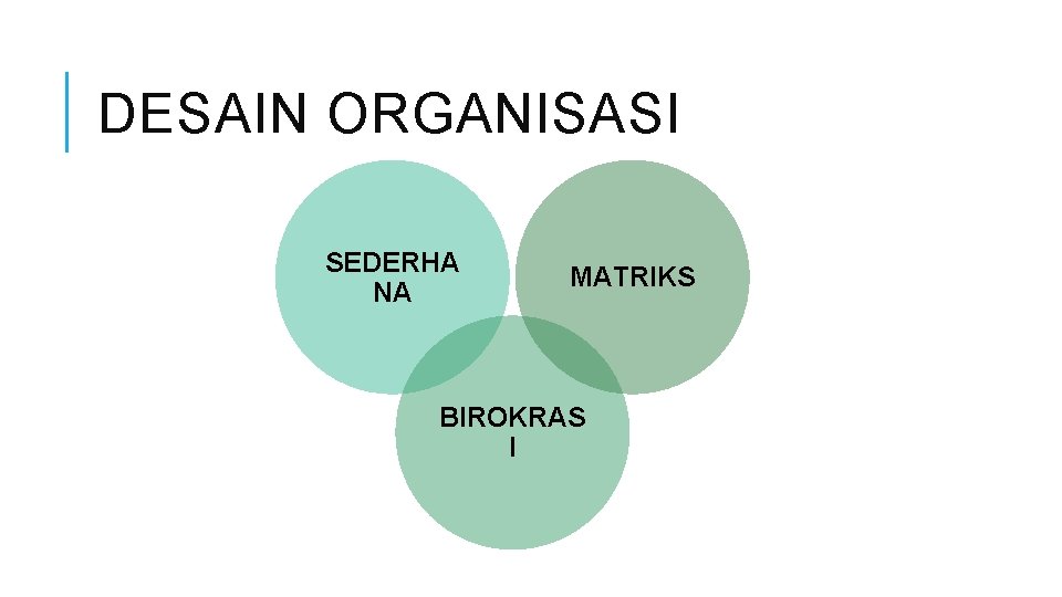 DESAIN ORGANISASI SEDERHA NA MATRIKS BIROKRAS I 