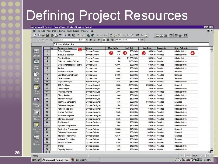 Defining Project Resources 29 