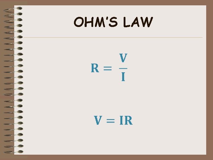 OHM’S LAW 