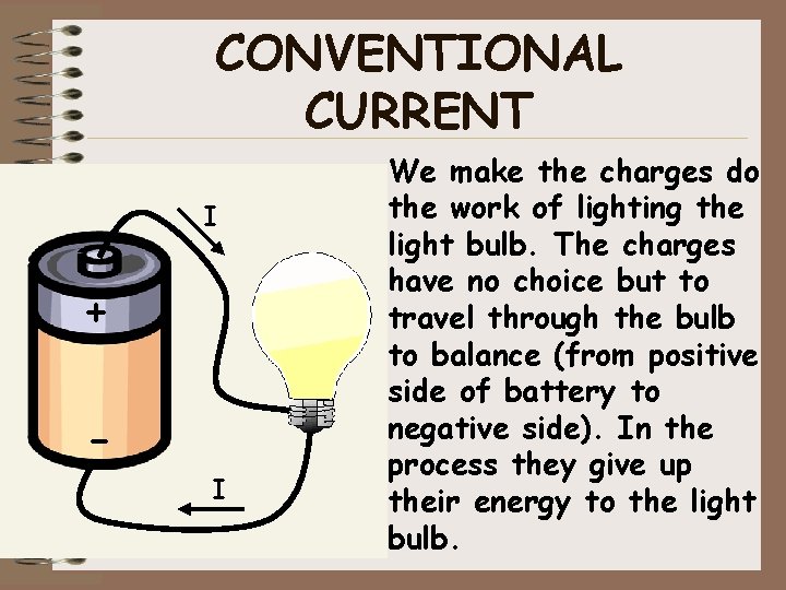 CONVENTIONAL CURRENT I + I We make the charges do the work of lighting