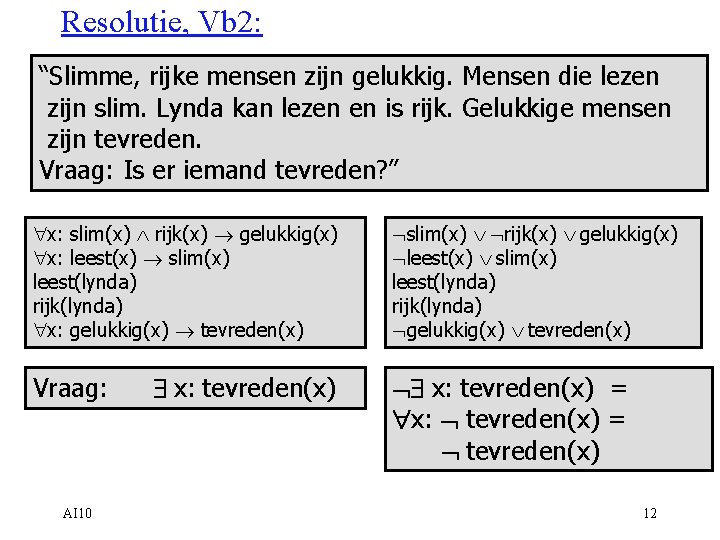 Resolutie, Vb 2: “Slimme, rijke mensen zijn gelukkig. Mensen die lezen zijn slim. Lynda