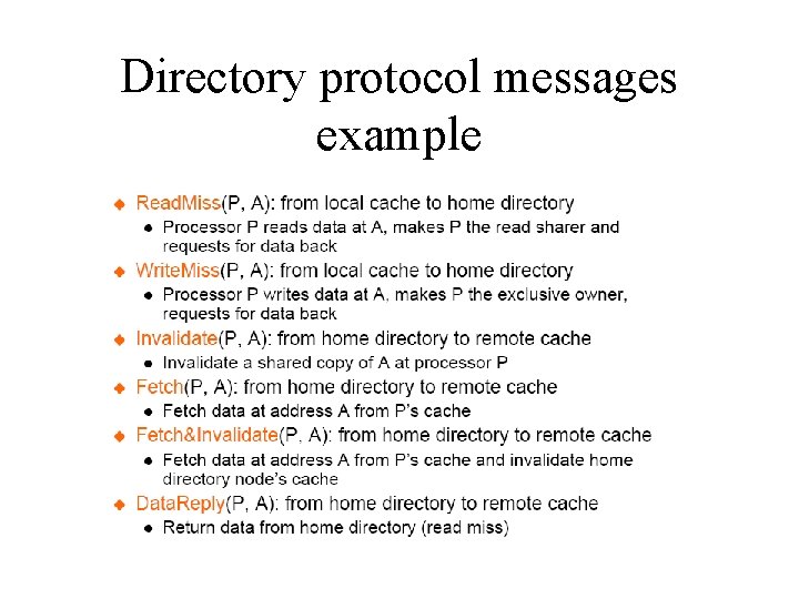 Directory protocol messages example 