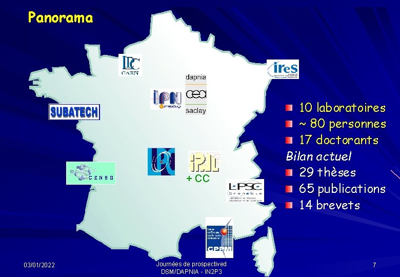 Panorama + CC 03/01/2022 Journées de prospectived DSM/DAPNIA - IN 2 P 3 10