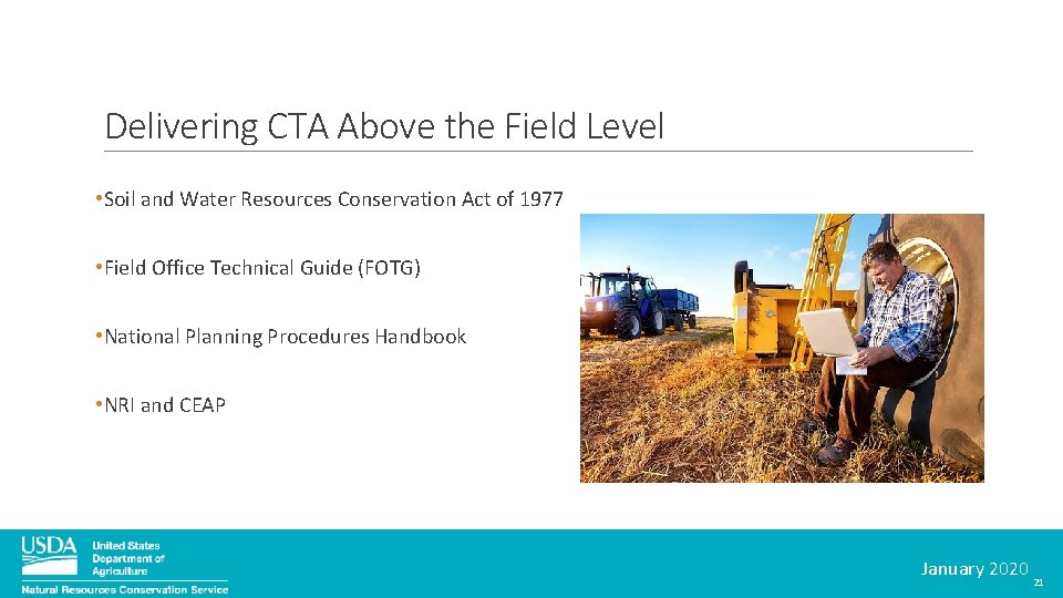 Delivering CTA Above the Field Level • Soil and Water Resources Conservation Act of