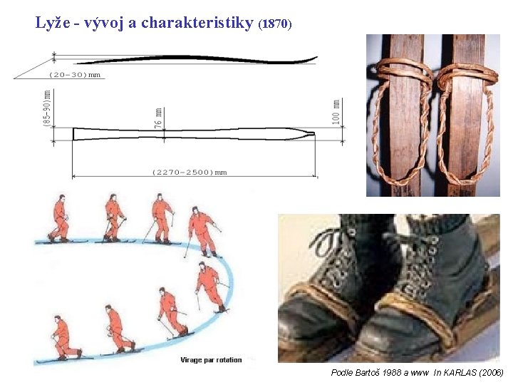 Lyže - vývoj a charakteristiky (1870) Podle Bartoš 1988 a www In KARLAS (2006)