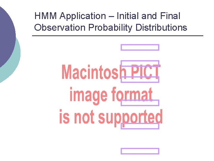 HMM Application – Initial and Final Observation Probability Distributions 