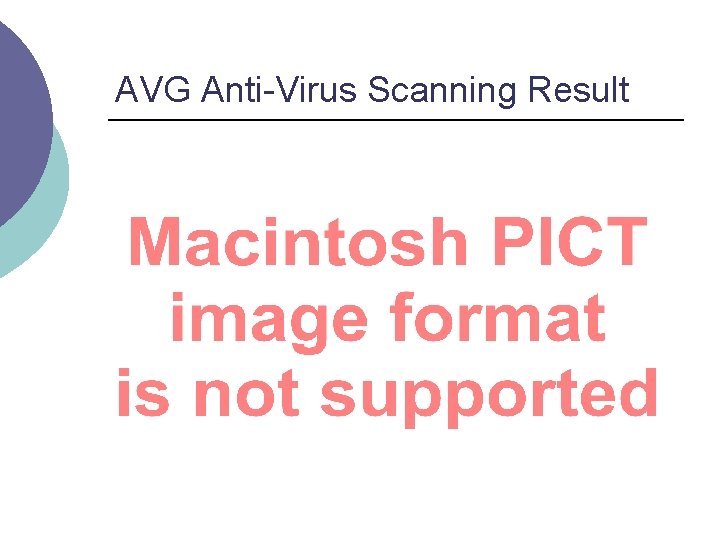 AVG Anti-Virus Scanning Result 