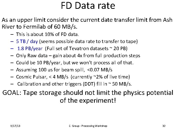 FD Data rate As an upper limit consider the current date transfer limit from FD Data rate As an upper limit consider the current date transfer limit from