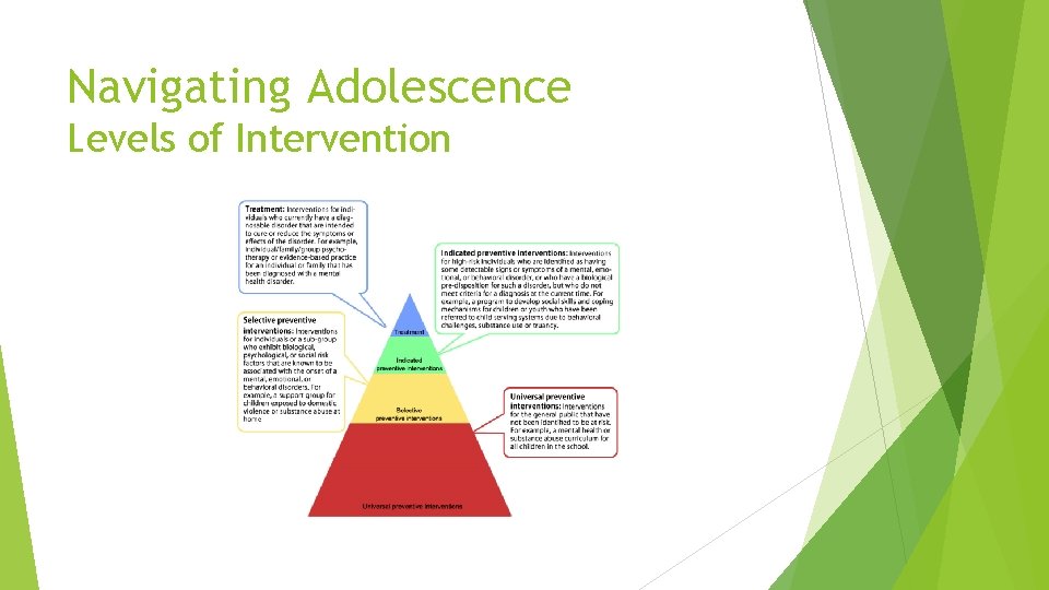 Navigating Adolescence Levels of Intervention 