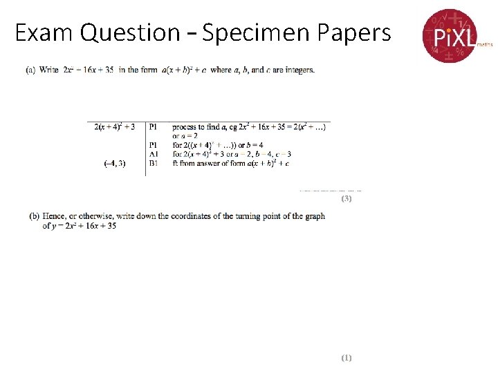 Exam Question – Specimen Papers 