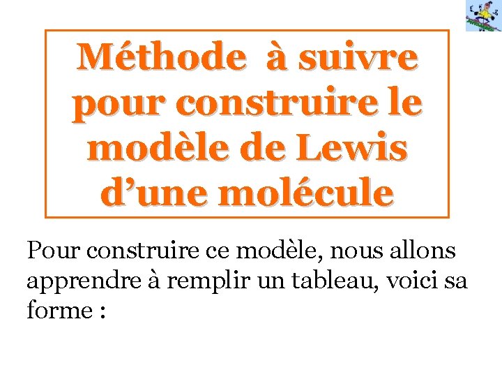 Méthode à suivre pour construire le modèle de Lewis d’une molécule Pour construire ce