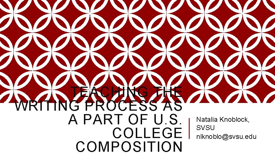 TEACHING THE WRITING PROCESS AS A PART OF Teaching the writing process as a part of