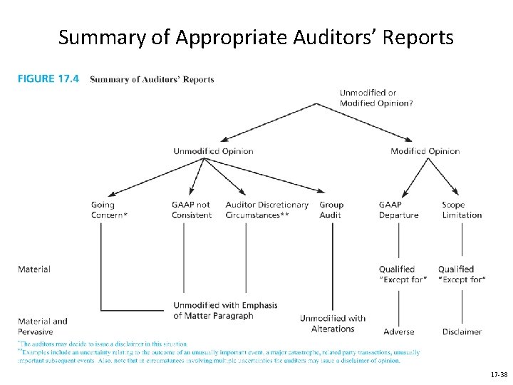 Summary of Appropriate Auditors’ Reports 17 -38 