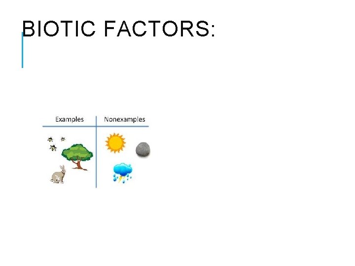 BIOTIC FACTORS: 