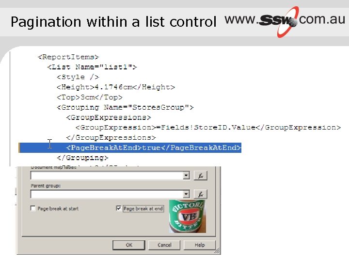 Pagination within a list control The Beta 