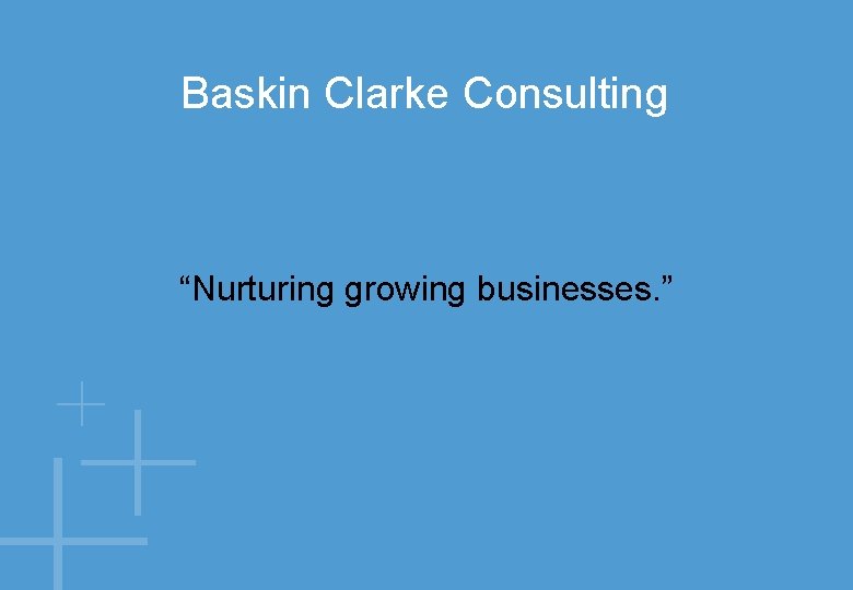 Baskin Clarke Consulting “Nurturing growing businesses. ” 