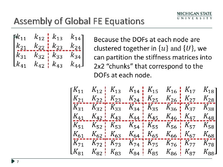 Assembly of Global FE Equations 7 Assembly of Global FE Equations 7