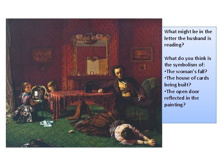 What might be in the letter the husband is reading? What do you think