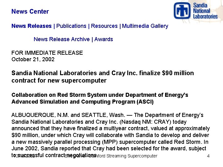 News Center News Releases | Publications | Resources | Multimedia Gallery News Release Archive News Center News Releases | Publications | Resources | Multimedia Gallery News Release Archive