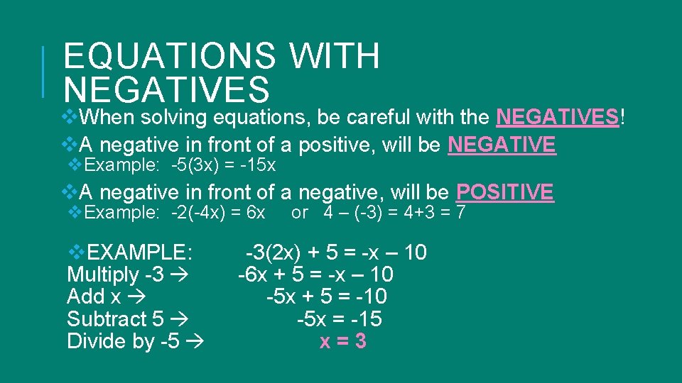 UNIT 1 HANDS ON EQUATIONS Final Exam Review