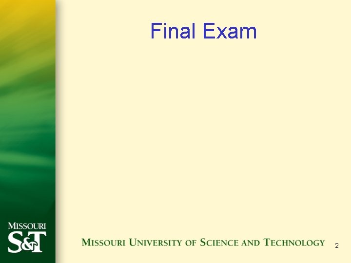 Final Exam 2 