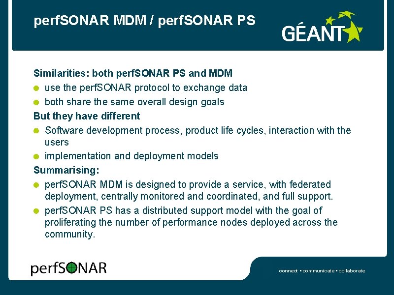 perf. SONAR MDM / perf. SONAR PS Similarities: both perf. SONAR PS and MDM