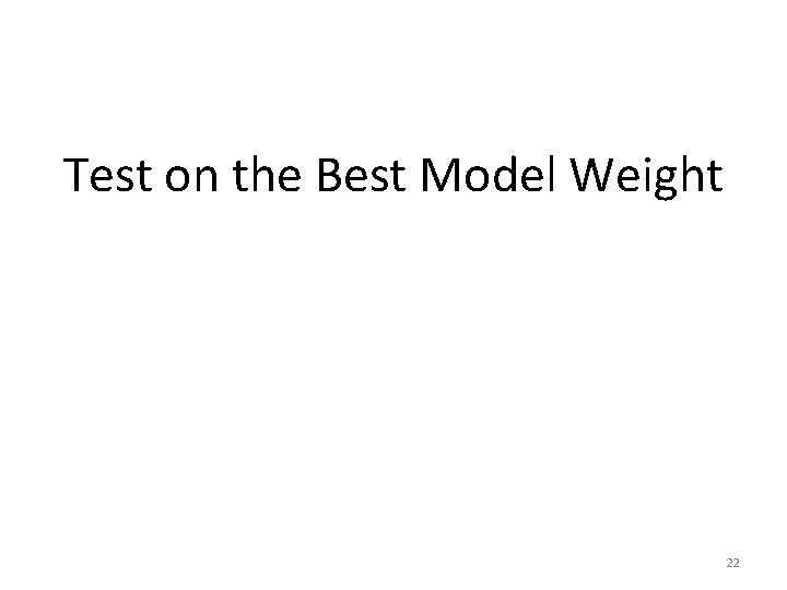 Test on the Best Model Weight 22 