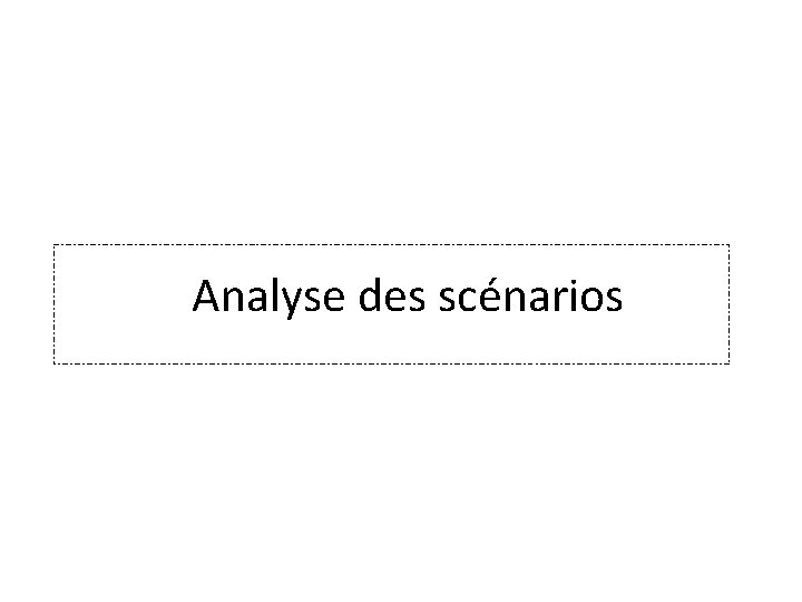 Analyse des scénarios 