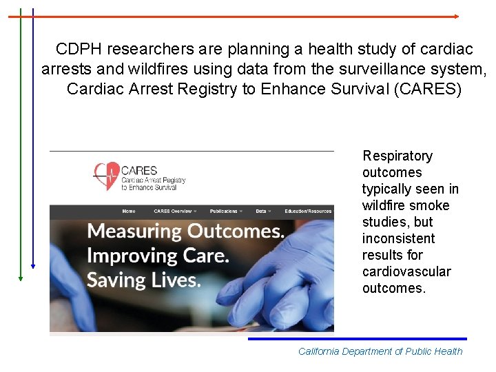 CDPH researchers are planning a health study of cardiac arrests and wildfires using data