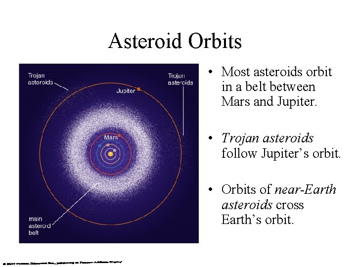 Asteroid Orbits • Most asteroids orbit in a belt between Mars and Jupiter. •