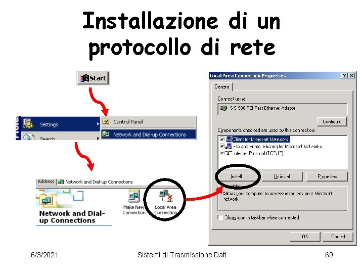 Installazione di un protocollo di rete 6/3/2021 Sistemi di Trasmissione Dati 69 