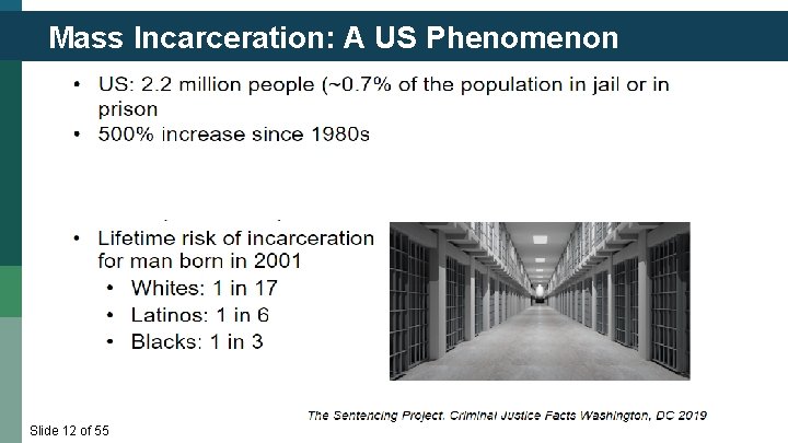 Mass Incarceration: A US Phenomenon Slide 12 of 55 