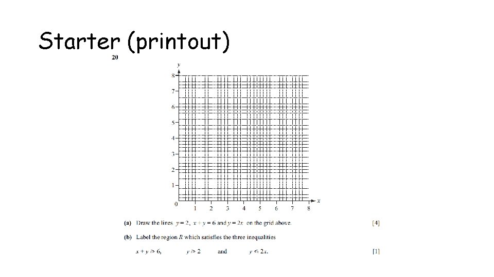 Starter (printout) Starter (printout)
