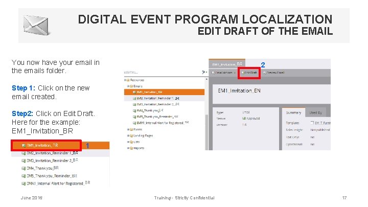 DIGITAL EVENT PROGRAM LOCALIZATION EDIT DRAFT OF THE EMAIL You now have your email