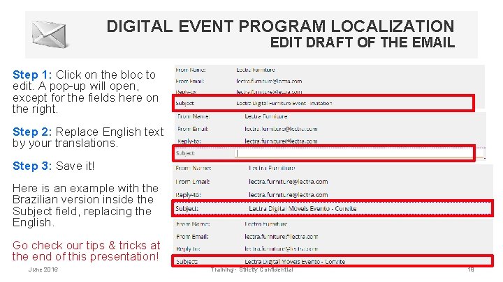 DIGITAL EVENT PROGRAM LOCALIZATION EDIT DRAFT OF THE EMAIL Step 1: Click on the