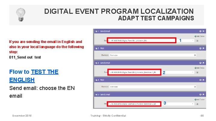 DIGITAL EVENT PROGRAM LOCALIZATION ADAPT TEST CAMPAIGNS 1 If you are sending the email